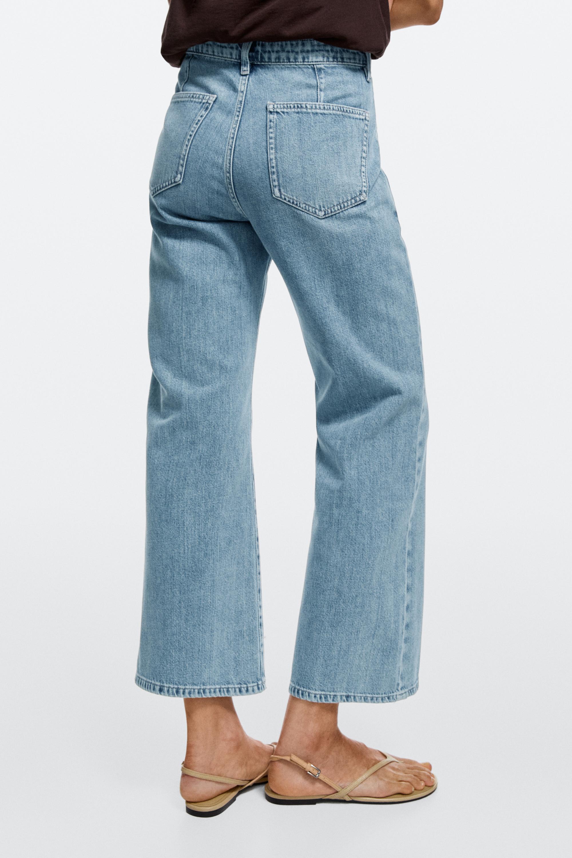 High-waist cropped flare jeans